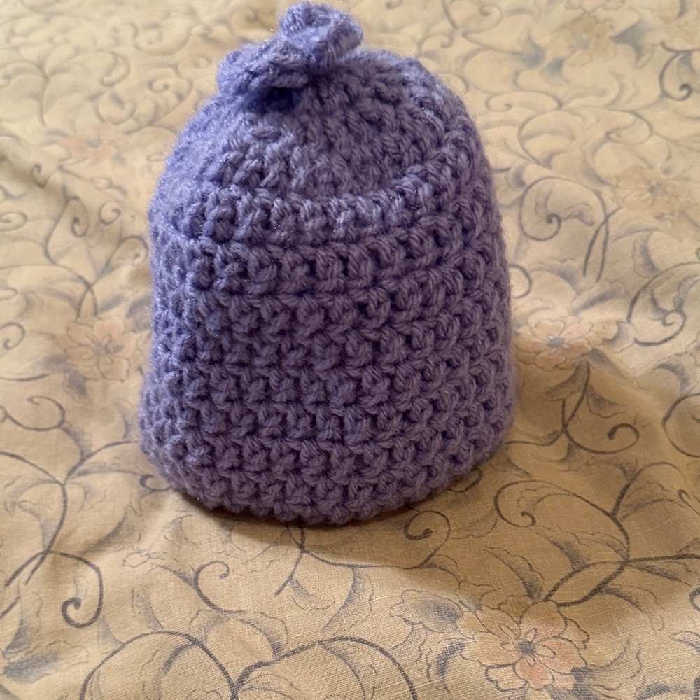 Handmade Purple Crochet Baby Hat